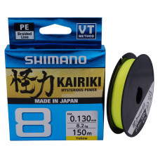 Pītā aukla SHIMANO KAIRIKI 8 PE BRAID 150M, Yellow