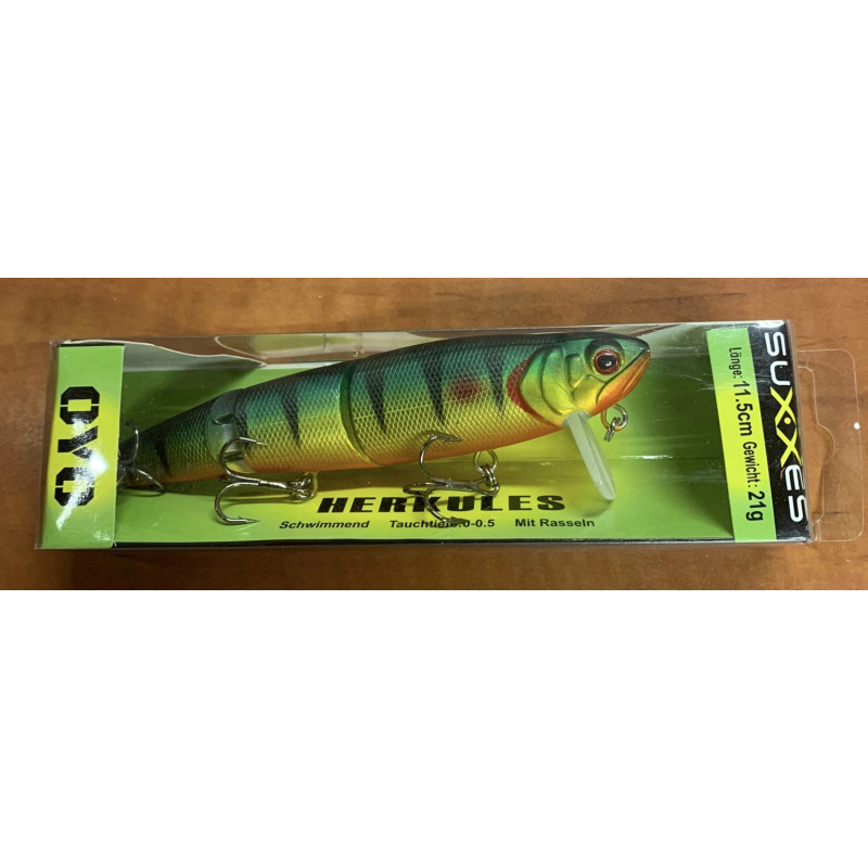 Vobleris Suxxes Herkules 11,5cm 21gr, iegrime 0-0,5m, peldošs Perch