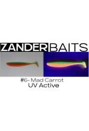 ZanderBaits silikona māneklis Zander Shaker 5’ 12,5cm #6-Mad Carrot UV Active