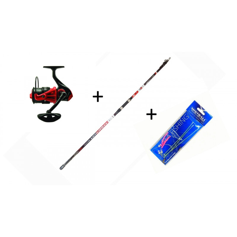 Komplekts butēm Siweida Surf 450- jūras makšķere 4, 50m, tests līdz 220g + Mistrall Sea Baster 6000 + sistēma