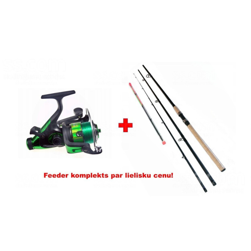 Fīdera komplekts Miracle Fish Big Bull 3, 90m 50-150g+ Miracle Fish FD 5000 ar uztītu mono auklu 0,35mm