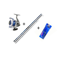 Komplekts butēm tālajai distancei Lineaeffe Blue Ocean Advanced 4,20m -250gr, trīsdaļīga + Lineaeffe spole Vigor Power 7000 + sistēma
