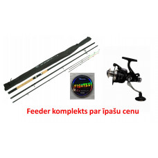 Fīdera komplekts Miracle Fish Big Bull 3, 90m 50-150g+Mifine Tiger 5000+Fighter pītā aukla