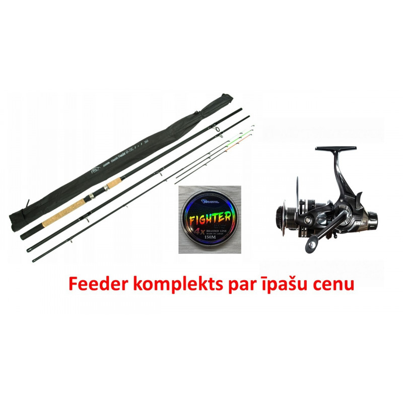 Fīdera komplekts Miracle Fish Aqua feeder 4, 20m (ar lieliem gala riņķiem) 60-180g+ spole FL DA5000L