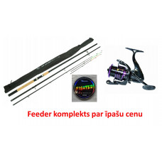 Fīdera komplekts Miracle Fish Big Bull 3, 90m 50-150g+Crystal Master Feeder 5000+Mermaid pītā aukla