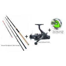 Fīdera komplekts Miracle Fish Big Bull 3, 90m 50-150g+Carpex Galloper FD 501 + 0,275 mono aukla