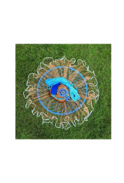 Pītās auklas metamais tīkls 3m diametrā ar acs diametru 22mm