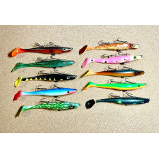 Aprīkotas gumijas zivis Pig Shad Junior 20cm (vietējā meistara ražojuma)