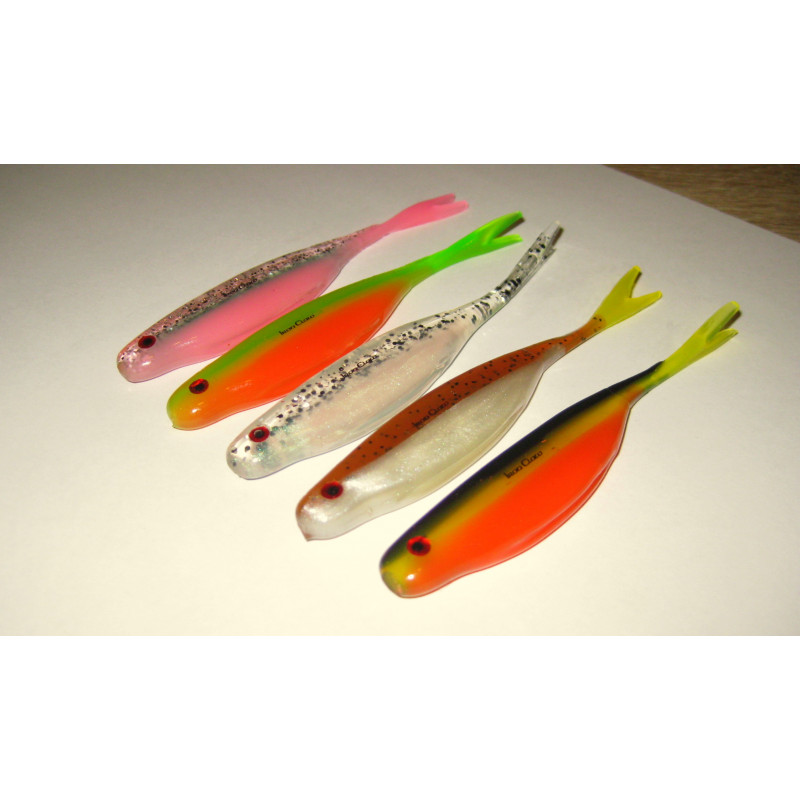 Saenger Iron Claw Premium Split Tail 10cm (arī 15cm)- drop shot gumijas zivis
