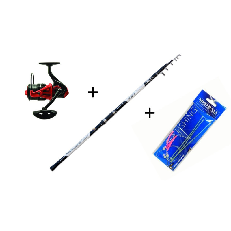 Komplekts butēm Lineaeffe Longbeach Surf 4,20m -200g+ Mistrall Sea Baster 6000+sistēma