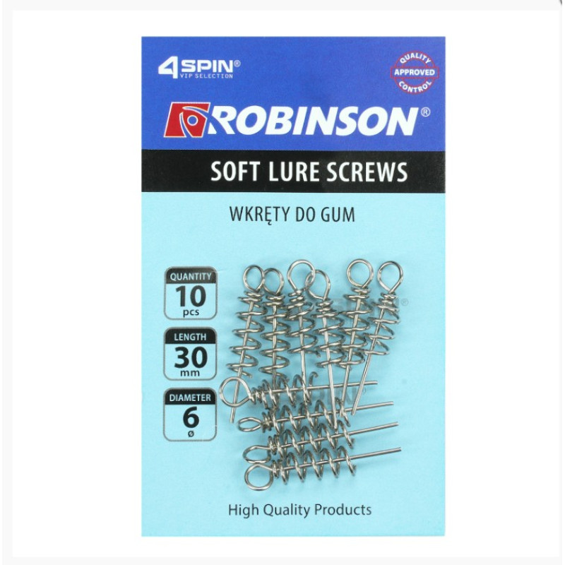 Robinson skrūves gumijas zivīm 6mm un 8mm