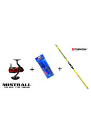 Komplekts butēm Robinson Sorrento 4,20m 100-200g + Mistrall Sea Baster 6000 +sistēma