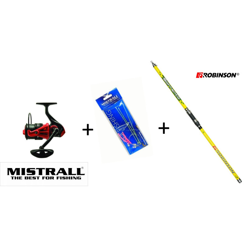 Komplekts butēm Robinson Sorrento 4,20m 100-200g + Mistrall Sea Baster 6000 +sistēma